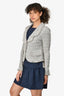 St John Grey Melange Tweed Blazer Size 4