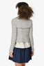 St John Grey Melange Tweed Blazer Size 4