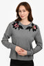 Dolce & Gabbana Grey Floral Applique Sweatshirt Size 40