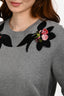 Dolce & Gabbana Grey Floral Applique Sweatshirt Size 40