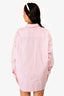 Thery Pink Cotton Striped Oversized Shirt Size S