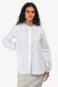 Fabiana Filippi White Cotton Beaded Neckline Shirt Size 44 with Tags