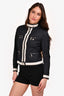 Moncler Black Quilted White Trim Jacket Size 3