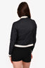 Moncler Black Quilted White Trim Jacket Size 3