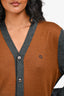 Gucci Brown/Grey Wool/Silk Colour Block Cardigan Size M Mens