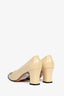Salvatore Ferragamo Nude/Black Leather Heels Size 7.5