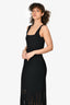 St. John Black Fringed Midi Dress Size S