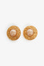 Pre-Loved Chanel™ Gold Plated Round Pearl CC Clip-On Earrings