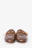 Gucci Brown Leather Fur Lined Princetown Slides Size 37.5 (As Is)