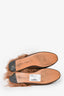 Gucci Brown Leather Fur Lined Princetown Slides Size 37.5 (As Is)