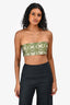 Dries Van Noten Green Patterned Sleeveless Bra Top Size 36
