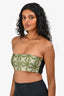 Dries Van Noten Green Patterned Sleeveless Bra Top Size 36