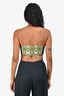 Dries Van Noten Green Patterned Sleeveless Bra Top Size 36