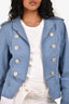 Pre-Loved Chanel™ 2012 Cruise Blue Denim Silver Button Blazer Size 40