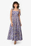 Zimmermann Purple Cotton Paisley Tiered Long Dress Size 1