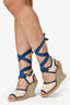Gucci Cream/Navy Espadrille Wedges 37