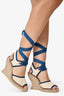 Gucci Cream/Navy Espadrille Wedges 37