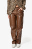 Agolde Brown Recycled Leather 'Sloane' Pants Size 28