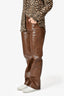 Agolde Brown Recycled Leather 'Sloane' Pants Size 28