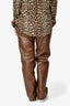 Agolde Brown Recycled Leather 'Sloane' Pants Size 28