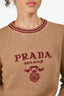 Prada Brown/Burgundy Logo Wool/Cashmere Knit Sweater Size 36