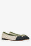 Pre-Loved Chanel™ Green Tweed CC Ballet Flats Size 37C