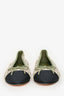 Pre-Loved Chanel™ Green Tweed CC Ballet Flats Size 37C