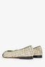 Pre-Loved Chanel™ Green Tweed CC Ballet Flats Size 37C