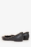 Valentino Black Leather Rockstud Pointed Toe Flats Size 35