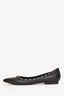 Valentino Black Leather Rockstud Pointed Toe Flats Size 35