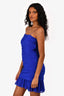 Amanda Uprichard Blue Ruched 'Kiana' Mini Dress Size M