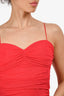 Amanda Uprichard Red Ruched 'Lopez' Midi Dress Size S