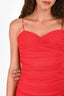 Amanda Uprichard Red Ruched 'Lopez' Midi Dress Size S
