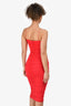 Amanda Uprichard Red Ruched 'Lopez' Midi Dress Size S