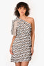 Elliatt Polka Dot/ Animal Print One Shoulder 'Muse' Mini Dress Size L
