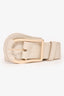 Zimmermann Off White Leather Wide Buckle Belt Size XS/S