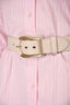 Zimmermann Off White Leather Wide Buckle Belt Size XS/S
