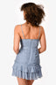 Shona Joy Blue Pleated Ruffled Mini Dress Size 2