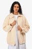 Vince Beige Cotton Zip Jacket Size L