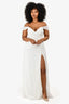 Katie May White Ruched 'Darcy' Gown Size L