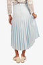 Max Mara Blue Pleated Front Pocket Midi Skirt Size 4