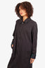 Burberry Black/Green Reversible Wool Plaid Trench Coat Size 52