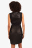 Alexander Wang Black Leather/Mesh Body con Sheath Dress Size 10