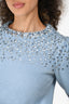 Cinq a Sept Baby Blue Knit Sequin Short Sleeve Top Size XS
