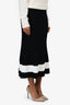 Victoria Beckham Black/White Ribbed Knit Midi Mermaid Skirt Size 3