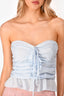 Tularosa Blue Ruffled Strapless 'Shiloh' Top Size M