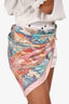 Hermès Pink/Blue Silk Pattern Scarf 90
