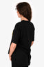 Fendi Black/Yellow Embellished Logo T-Shirt Size S