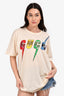 Gucci Yellow/Rainbow Embellished Logo T-Shirt Size S