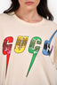 Gucci Yellow/Rainbow Embellished Logo T-Shirt Size S